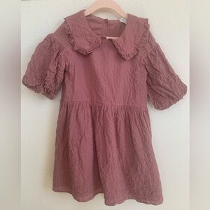 H&M Dusty Rose Ruffle Collar Dress